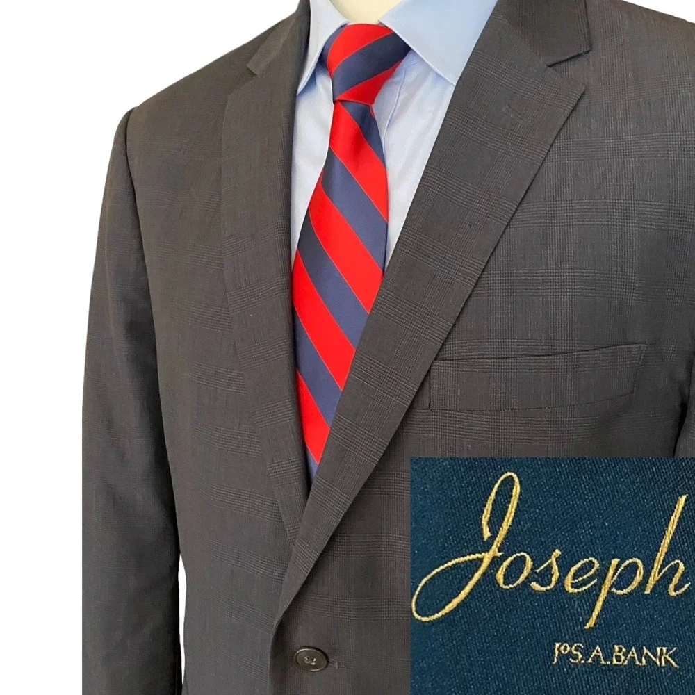 Jos. A. Bank Slim Fit Wool Sport Coat Men 44R Dark Gray Two-Button Jacket Blazer